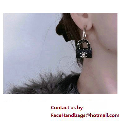 chanel Hoop Earrings in Metal, Resin & Calfskin. Gold,Black ABA009 2023